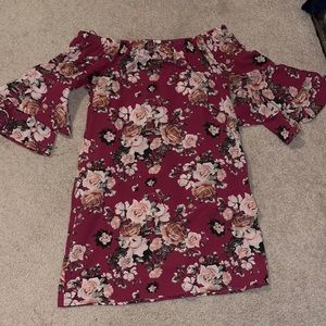 off the shoulder floral dress